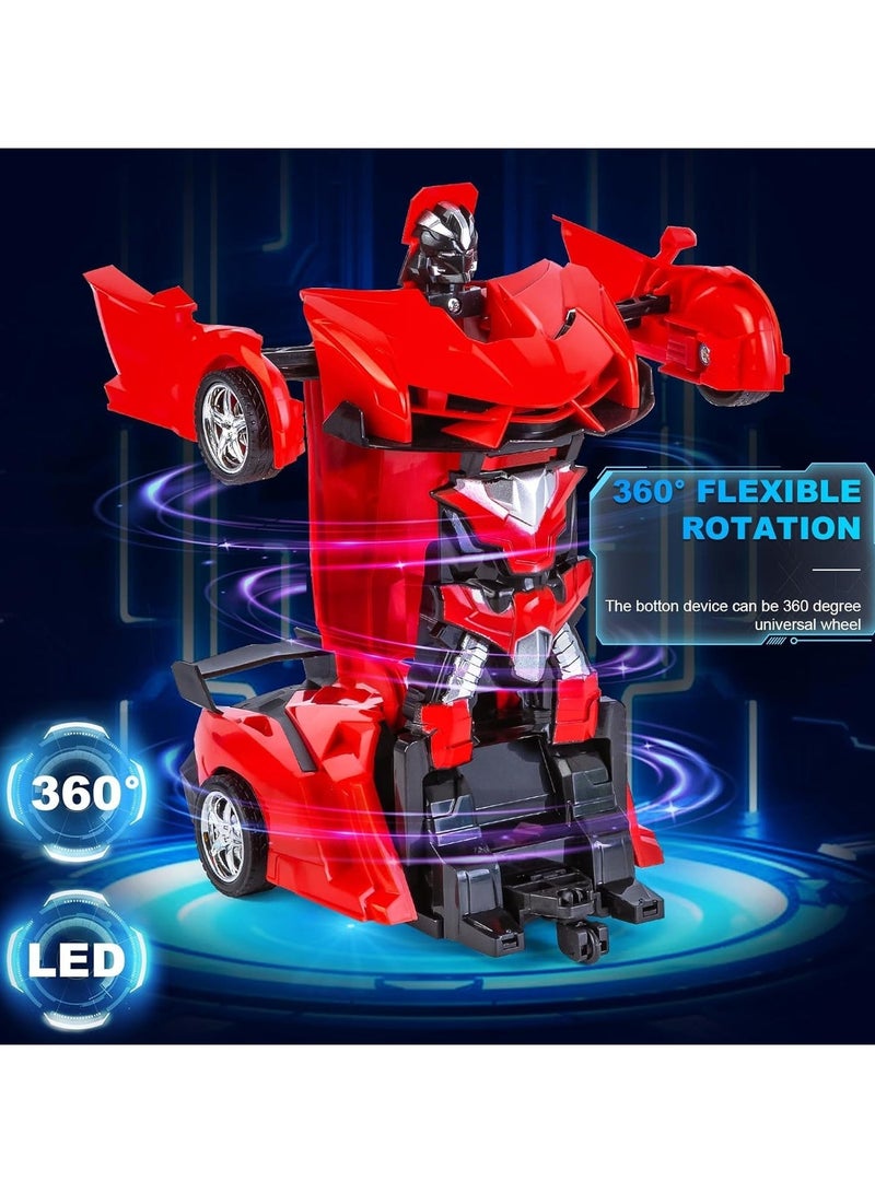 Toys for Boys  Transformer Car - High Speed RC Car Robot with Lights,  Soft Grip Tires, 360 Degree Turning - Birthday Drift Hobby Gift Toys for Kids & Toddlers (red) - Image 4