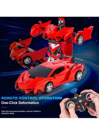 Toys for Boys  Transformer Car - High Speed RC Car Robot with Lights,  Soft Grip Tires, 360 Degree Turning - Birthday Drift Hobby Gift Toys for Kids & Toddlers (red) - view 3