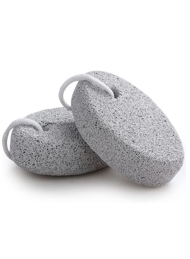 حجر خفاف طبيعي للقدم، أداة عناية من الحمم البركانية لإزالة الجلد الميت للقدمين واليدين، مجموعة من قطعتين-الوان متنوعه - Image 1