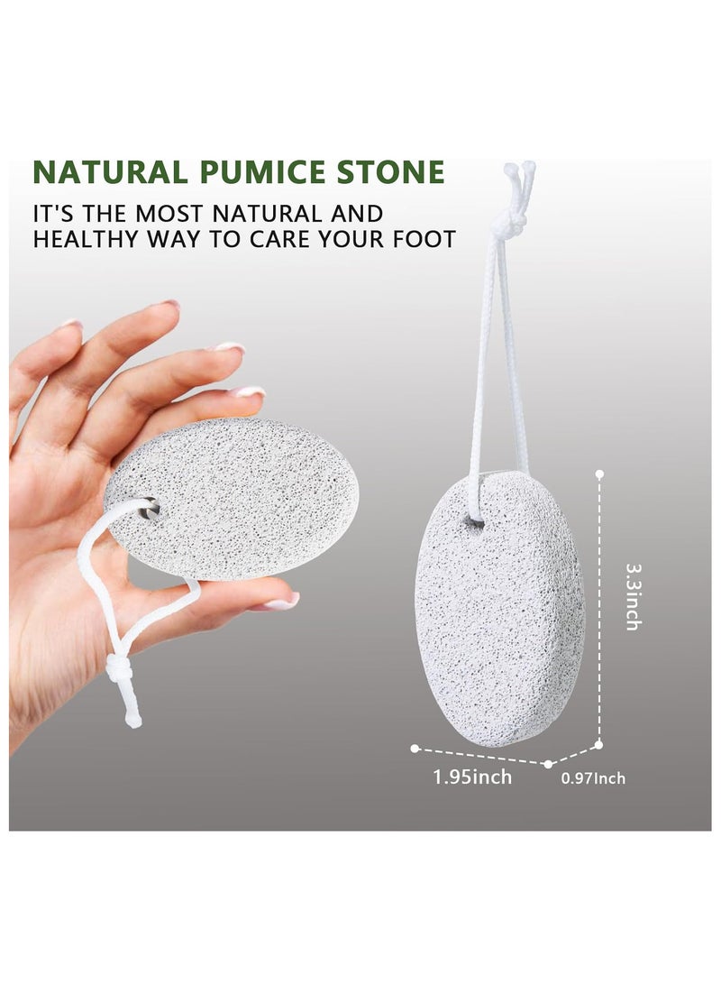حجر خفاف طبيعي للقدم، أداة عناية من الحمم البركانية لإزالة الجلد الميت للقدمين واليدين، مجموعة من قطعتين-الوان متنوعه - Image 2