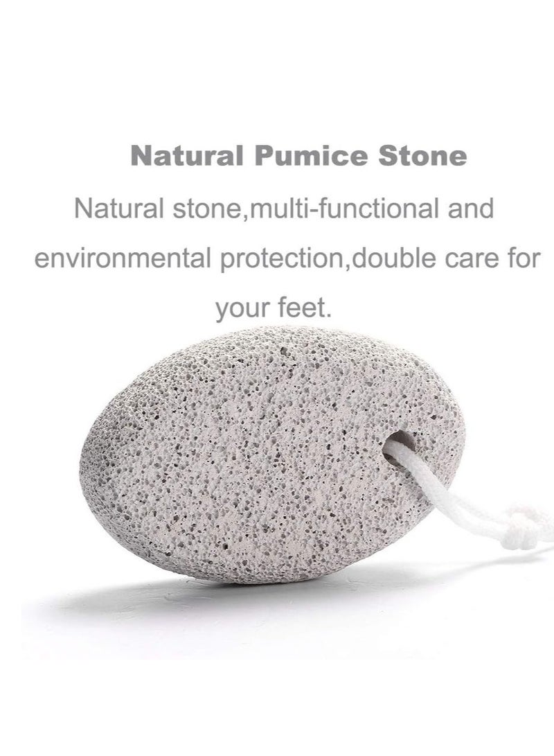 حجر خفاف طبيعي للقدم، أداة عناية من الحمم البركانية لإزالة الجلد الميت للقدمين واليدين، مجموعة من قطعتين-الوان متنوعه - Image 4