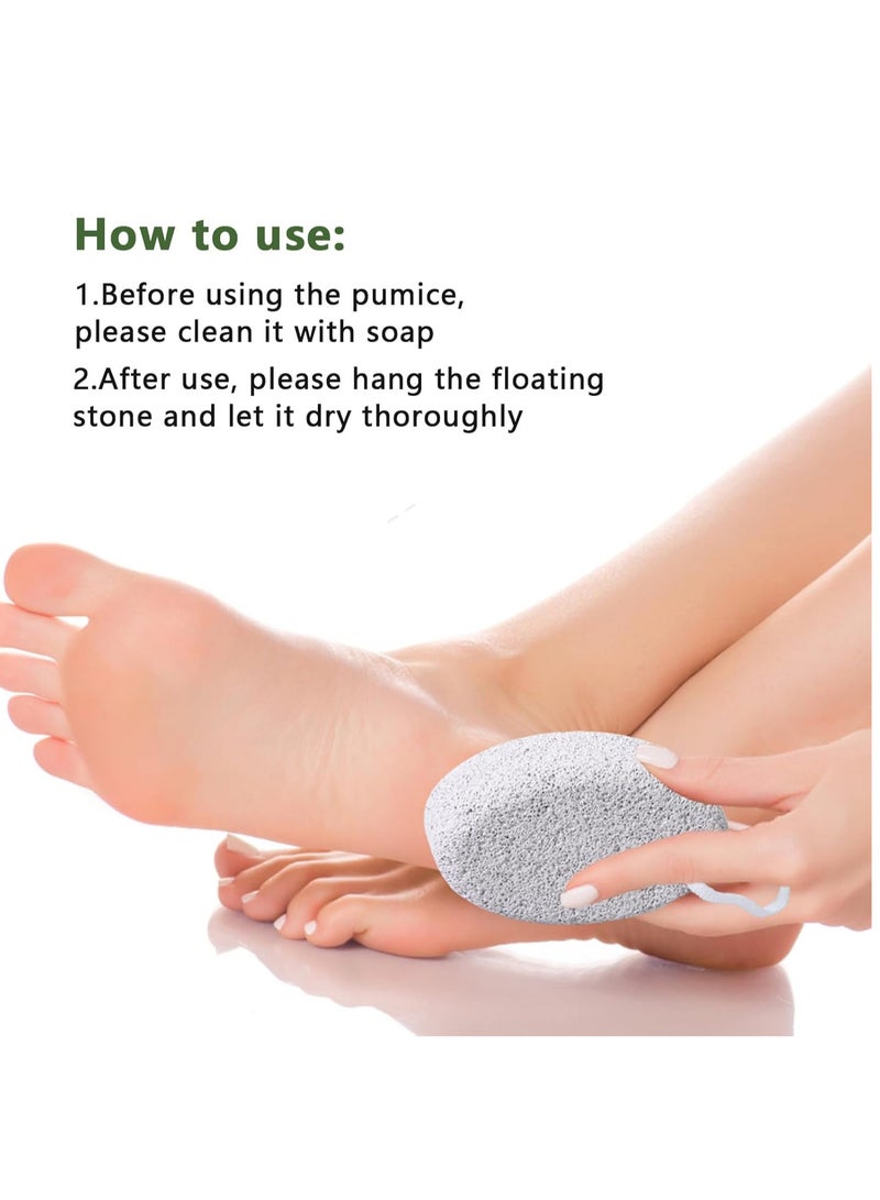 حجر خفاف طبيعي للقدم، أداة عناية من الحمم البركانية لإزالة الجلد الميت للقدمين واليدين، مجموعة من قطعتين-الوان متنوعه - Image 5