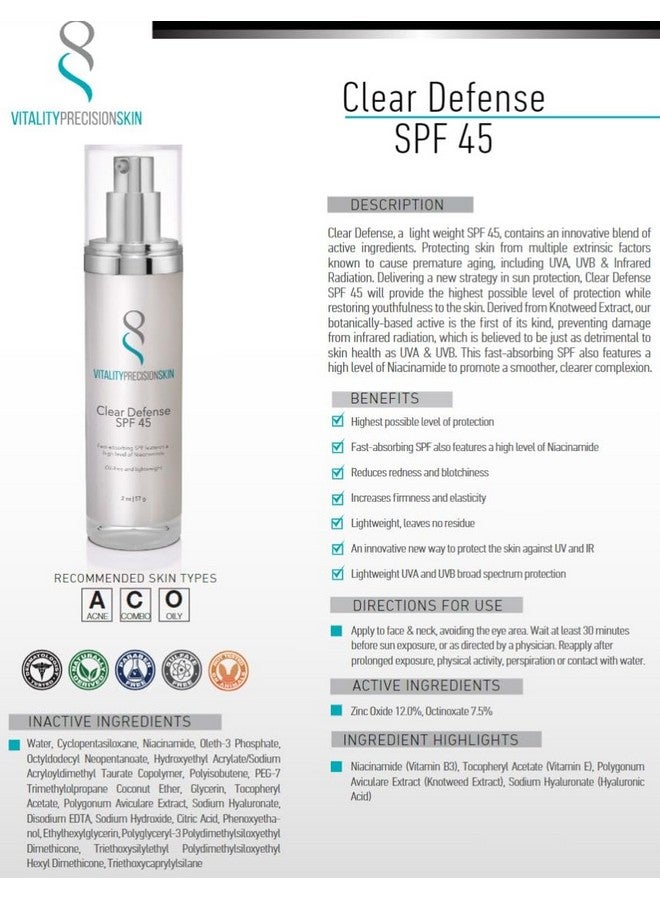 Precision Skin RX VITALITY PRECISION SKIN Clear Defense SPF 45 - Image 2