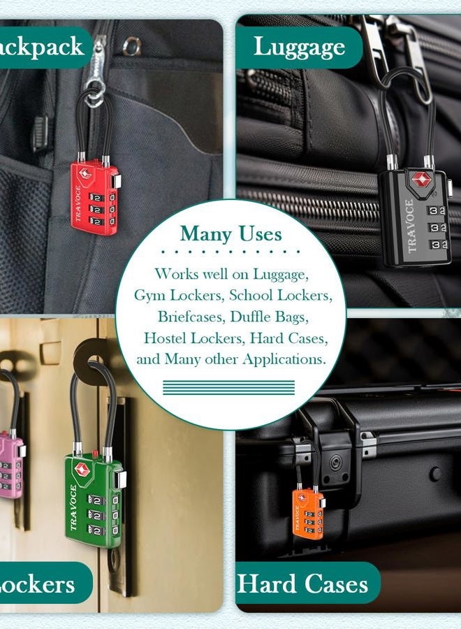 Travoce TSA Approved Luggage Locks, Travel Locks Which Also Work Great as Gym Locks, Toolbox Lock, Backpack and More, Orange 2 Pack - Image 4
