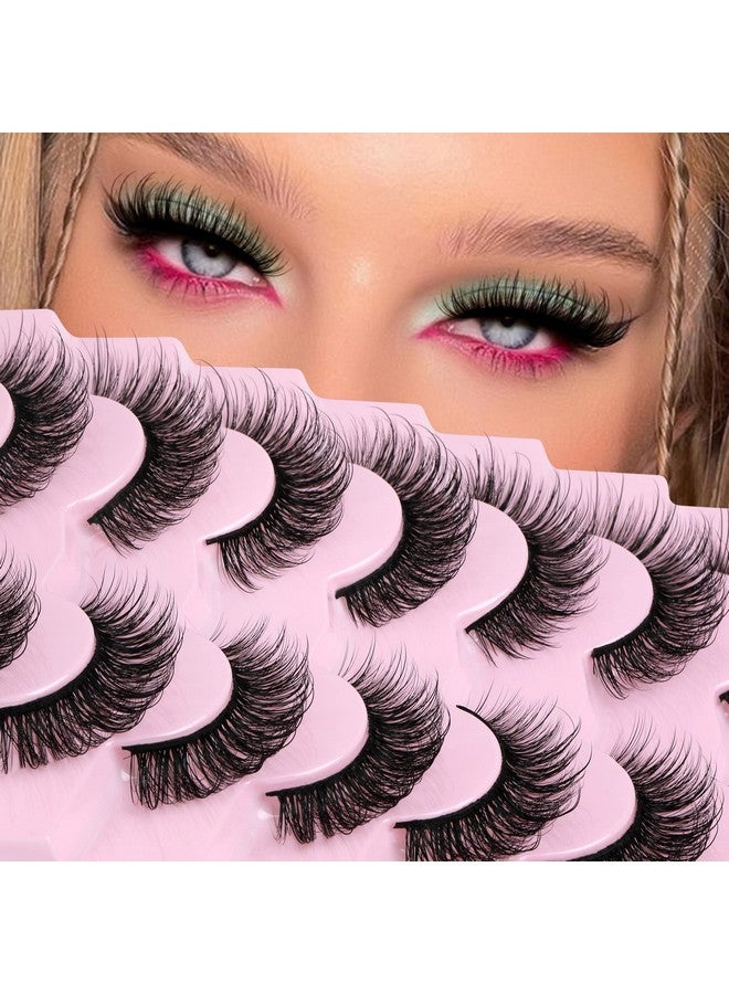 JIMIRE Faux Mink Lashes Wispy Fairy Strip Lashes Full Fluffy False Eyelashes Cat Eye Pestañas 5D Multilayer Spiky Butterfly 15Mm Volume Fake Lashes 8 Pairs Pack - Image 1