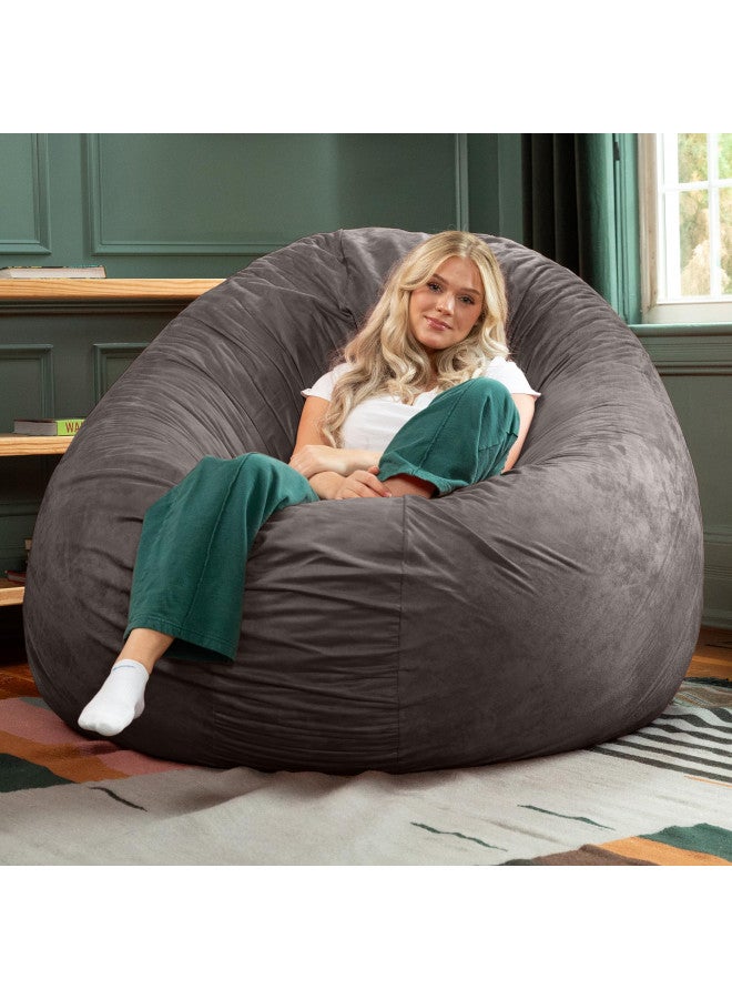 Jaxx 6 Foot Cocoon - Large Bean Bag Chair for Adults, Charcoal - Image 3