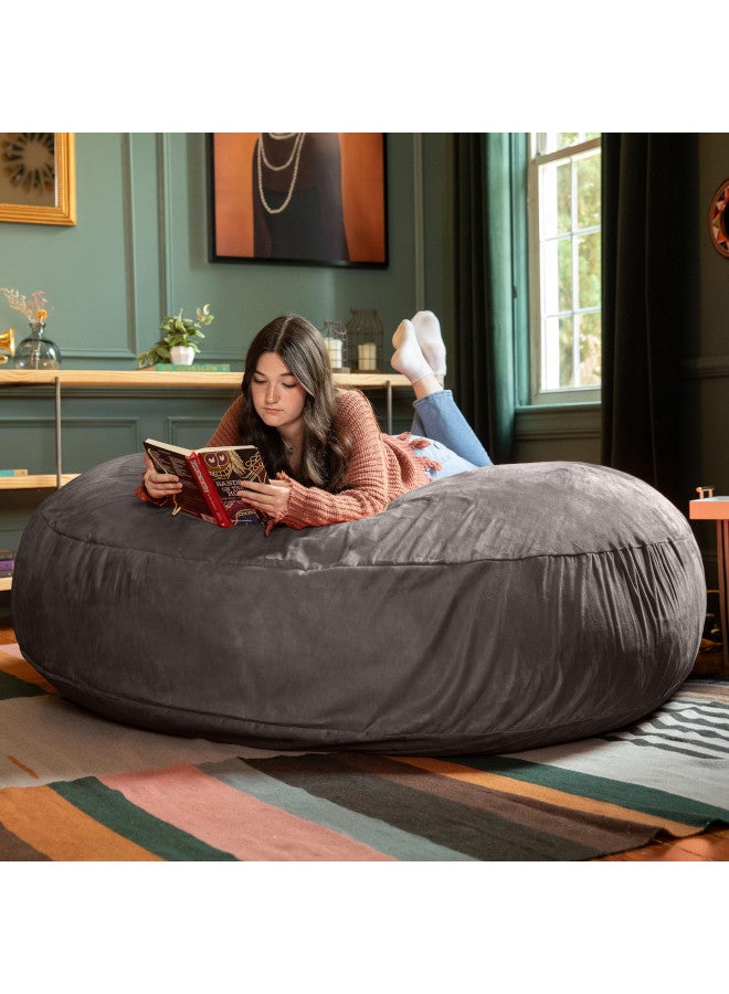 Jaxx 6 Foot Cocoon - Large Bean Bag Chair for Adults, Charcoal - Image 5