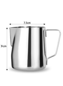 MJZ 350ml Milk Frothing Pitcher Jug Coffee Spoons Frother Steamer Cup Foam Making - Suitable For Espresso Pitcher - Latte Art Chai Cappuccino Hot Chocolate - Stainless Steel  - Image 5
