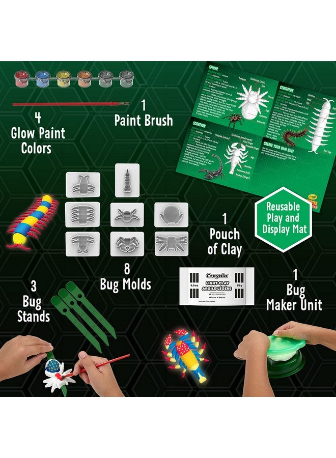 Crayola Glow in The Dark Critter Creator, Clay Bug Toy Kit for Kids, Fake Bug Molds, Includes Crayola Clay & Paint, Gift for Kids, Ages 7+ - Image 4