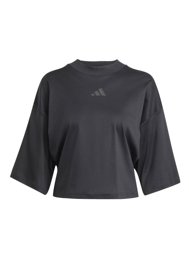 Adidas W Ce Q2 Tee Black Training T-Shirts For Women XS - Image 1