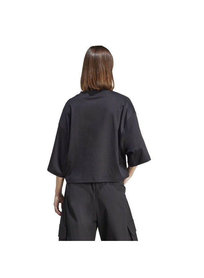 Adidas W Ce Q2 Tee Black Training T-Shirts For Women XS - Image 3