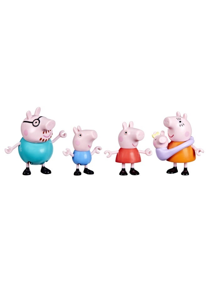 Peppa Pig Peppa's Family of Five with Baby Evie, Poseable Figures Hold Hands, Preschool Toys for Girls and Boys 3 and Up - Image 3