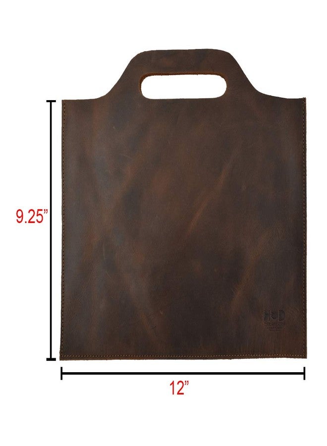 هايد آند درينك حقيبة يد مسطحة من هايد آند درينك، حقيبة سفر بتصميم بسيط، حافظة رفيعة، حافظة مستندات كلاسيكية، إكسسوار سفر، جلد طبيعي فاخر، صناعة يدوية، بني بوربون - Image 5