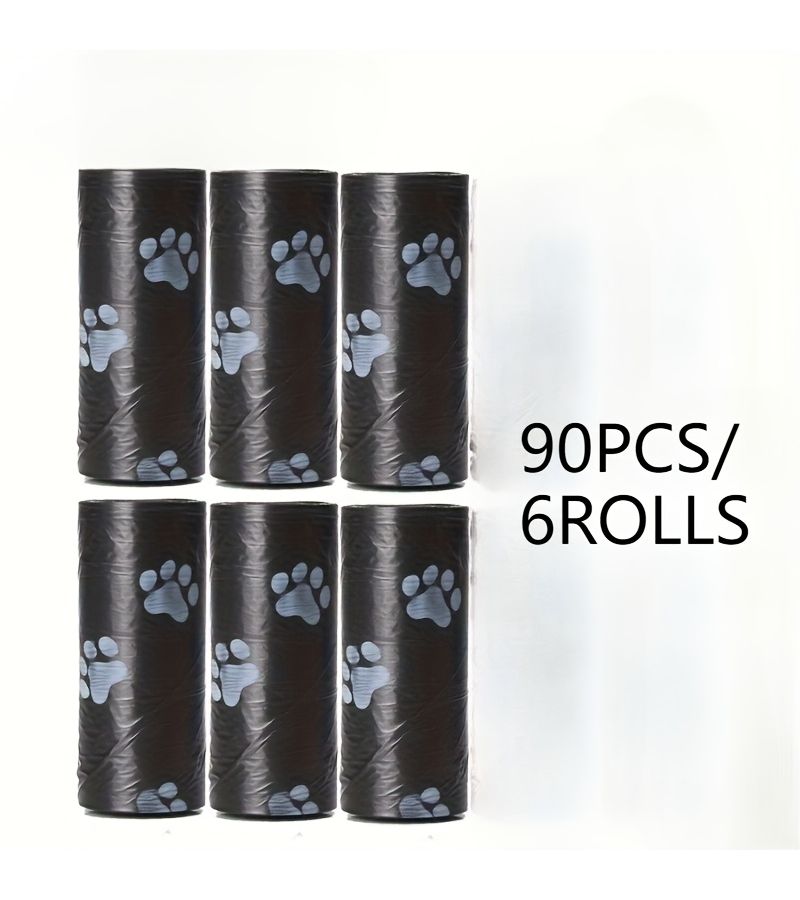 90 Bags Cat Paw Shape Thickened Leak Proof Pet Poop Bags Polyethylene Material Odor Sealed Easy Clean Cute Print Design Square Shape Suitable For Dogs Cats Compatible With Trash Can Dispensers Durable - Image 3