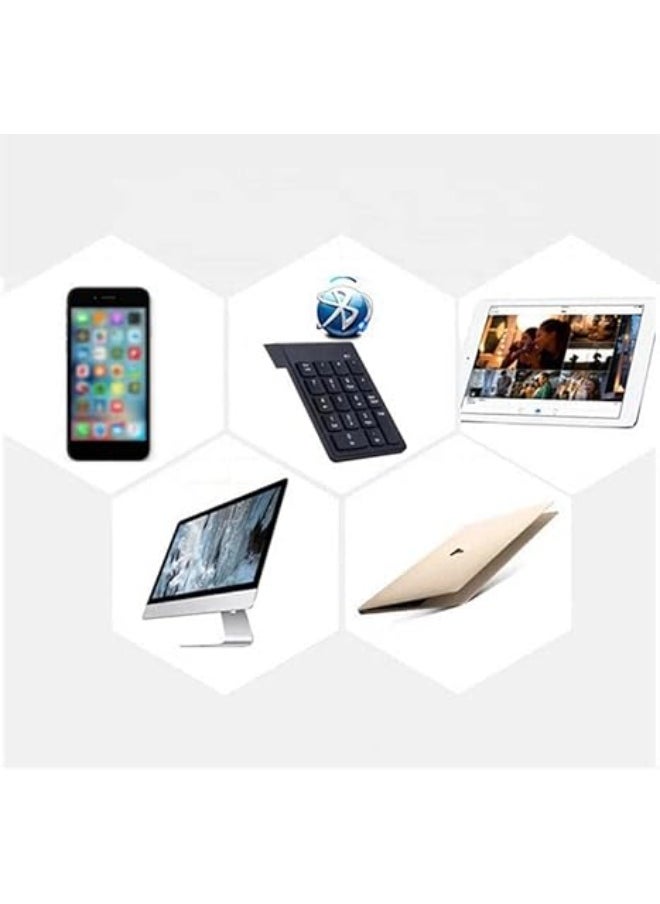 2.4ghz Wireless Numeric Keypad Slim Mini Number Pad Digital Keyboard 18 Keys forLaptop Tablet Desktops (Black)