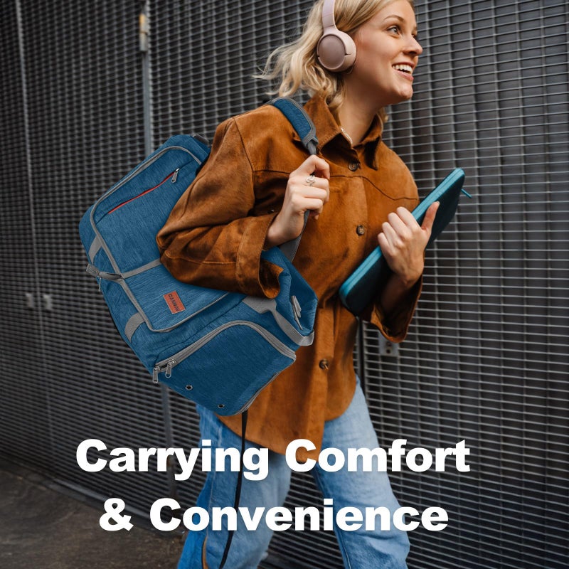 Canway 40L Foldable Duffle Bag for Travel Men & Women Carry On 22"x14"x9" Airline Approved, Small Luggage Overnight Bag with Shoe Compartment, Water-Resistant Gym & Sports Bag - Image 3
