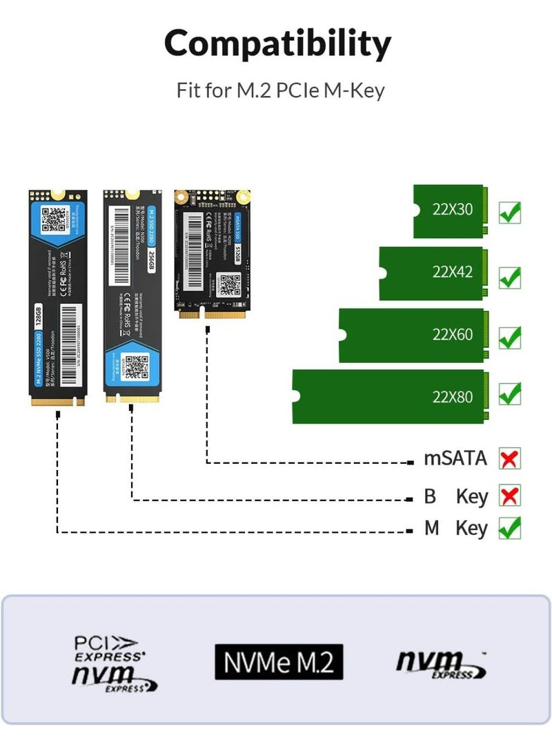 ORICO M.2 NVMe Cloner Dual-Bay NVMe Docking Station USB C to NVMe SSD Enclosure Aluminum M.2 Duplicator Offline Clone for PCIe M-Key SSDs max to 8TB Tool Free-M2P2 - Image 3