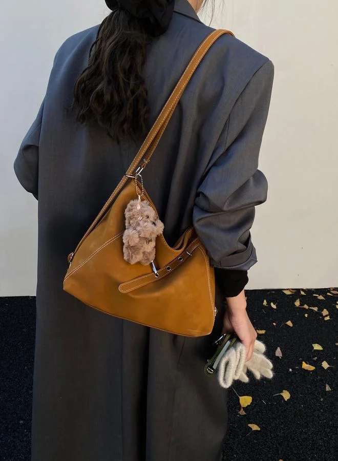 تايك تو Beige Suede Shoulder Bag