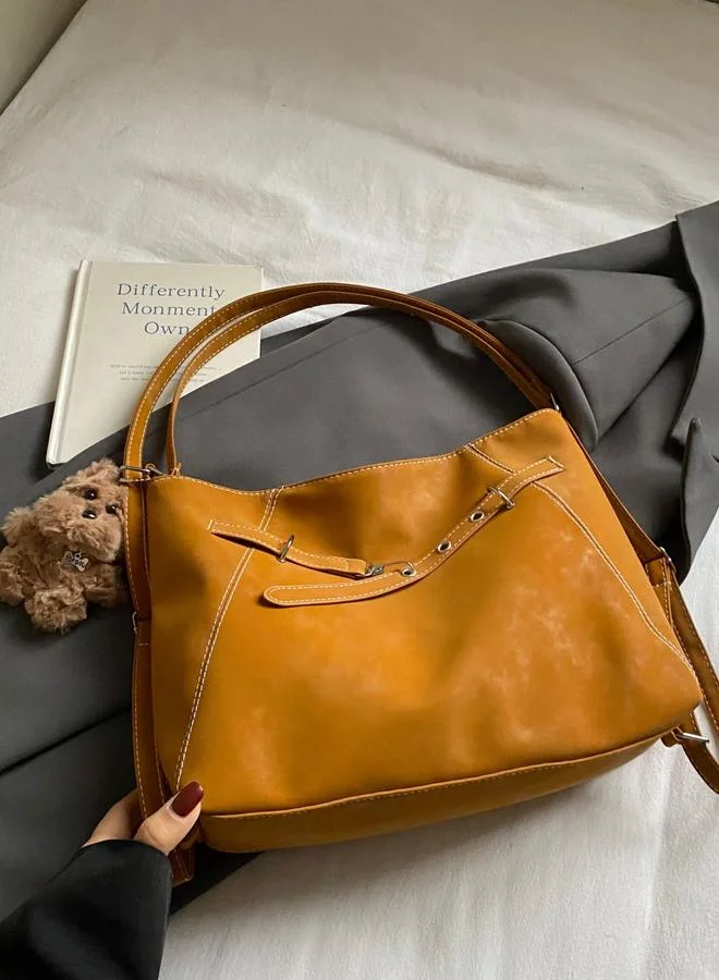 تايك تو Beige Suede Shoulder Bag