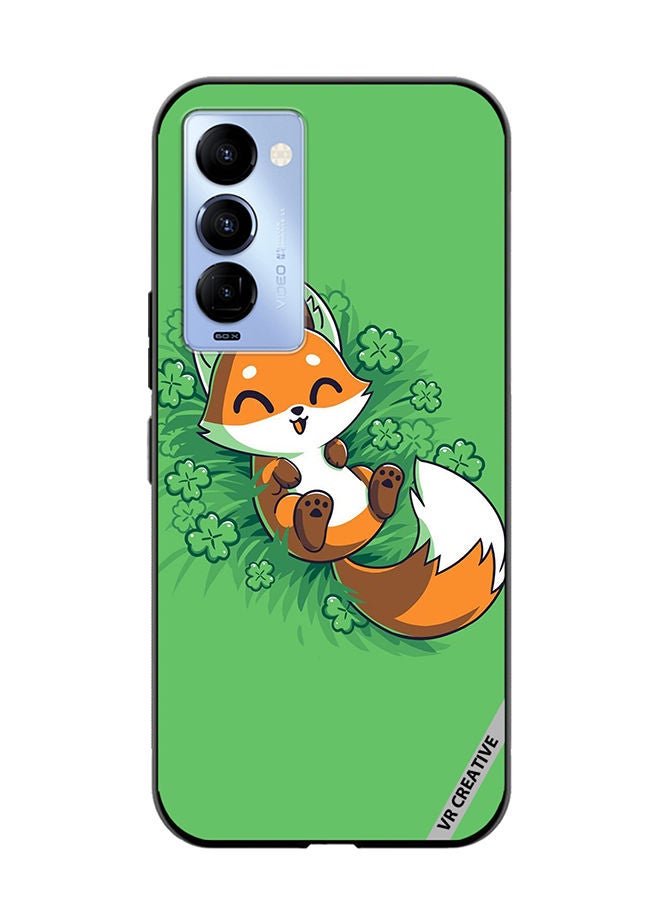 VR CREATIVE Protective Case Cover For Tecno Camon 18/18 P Fluffy Fox Design Multicolour - Image 1