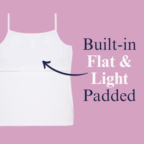 MAGICMOON Padded Regular Fit Camisole For Girls | Flat Padding | Beginners/Teenager Inner For Puberty Cami | Slip With Adjustable Straps (15-16 Years, White) - Image 2