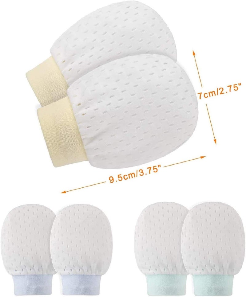 FUNI Baby Anti Scratch Mittens For Newborn Boys Girls, 3 Pairs Elasticity Adjustable Breathable Meshes No Scratching Baby Gloves Mitts, Suitable For 0-12 Months, Unisex, Baby, Mittens - Image 3