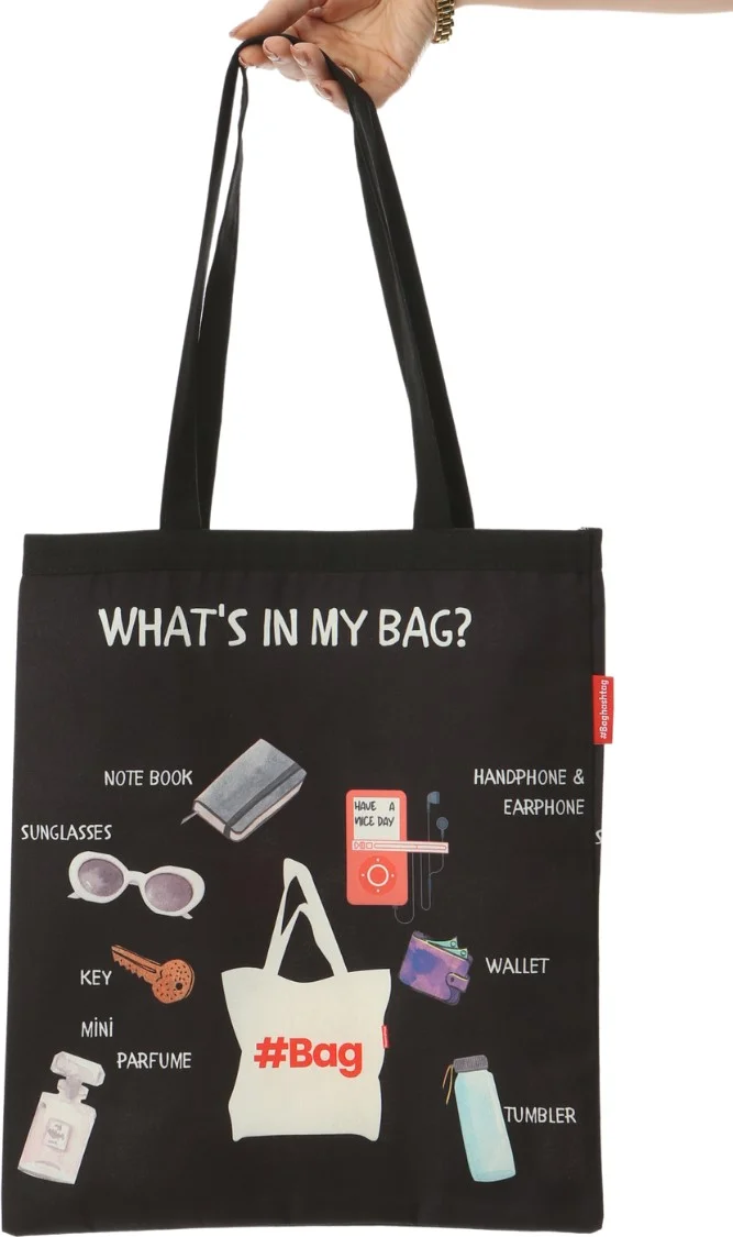Baghashtag What Is In My Bag Printed Cloth Bag