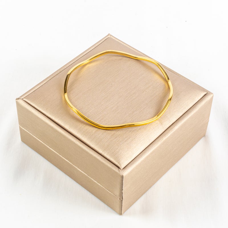 The Black Pearl Accessories Set of 3 Golden Stainless Steel Bangale Bracelet Size 65 - Image 3