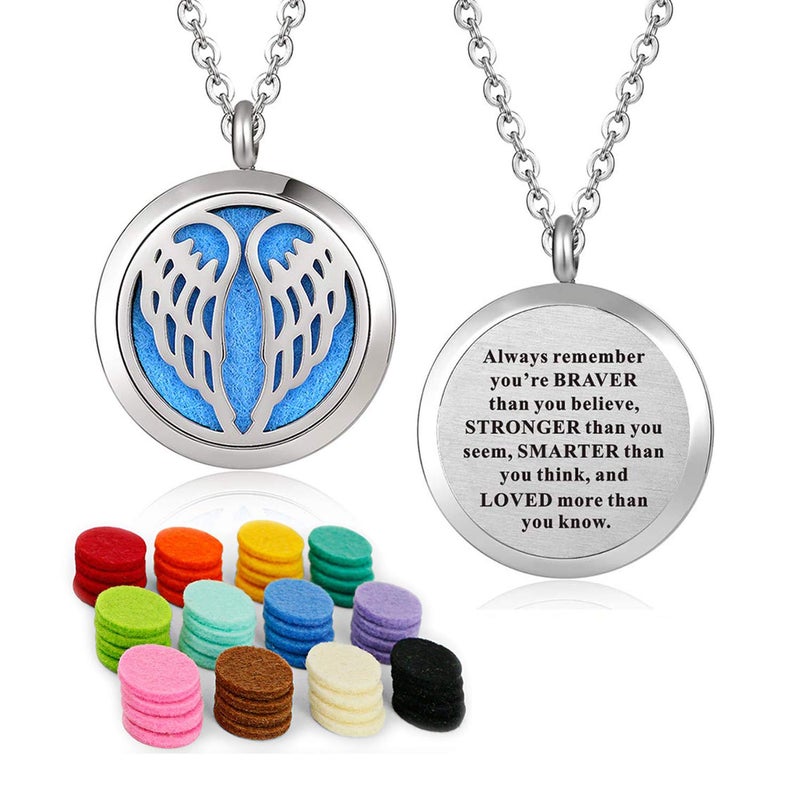 قلادة ناشر زيت أساسي شجرة الحياة قلادة عطرية هدية جناح ملاك