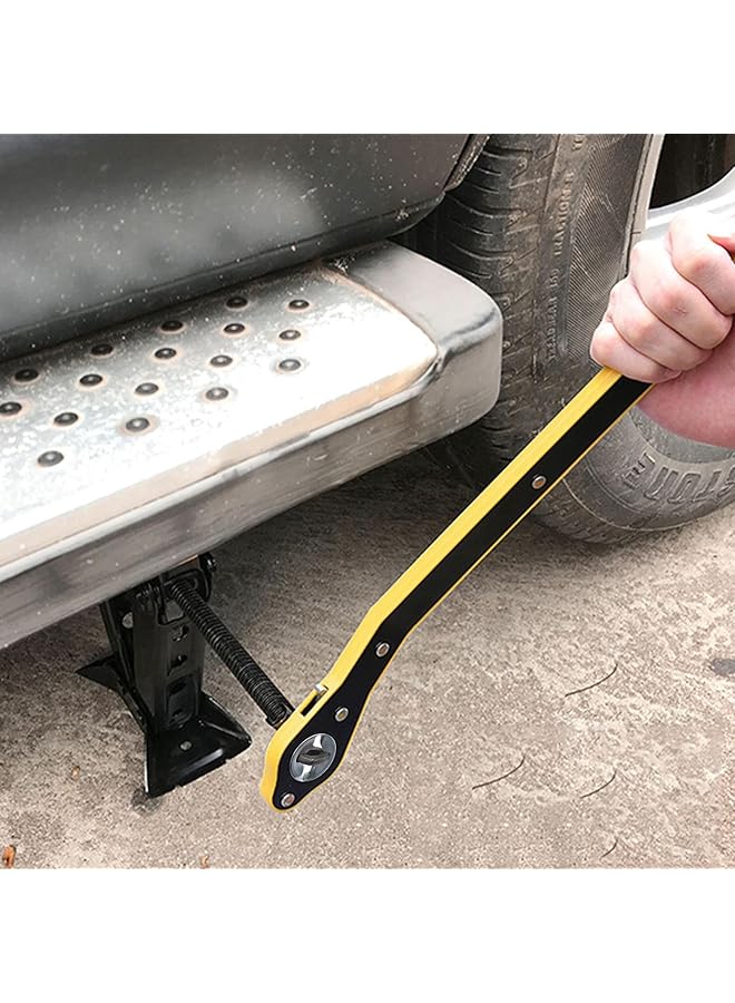 Jack Ratchet Wrench, Forward And Reverse 360 Head Ratchet Wrench - Handle Scissor Jack, Garage Tire Wheel Lug Wrench For Motorcycle, Car And Vehicles - Image 3