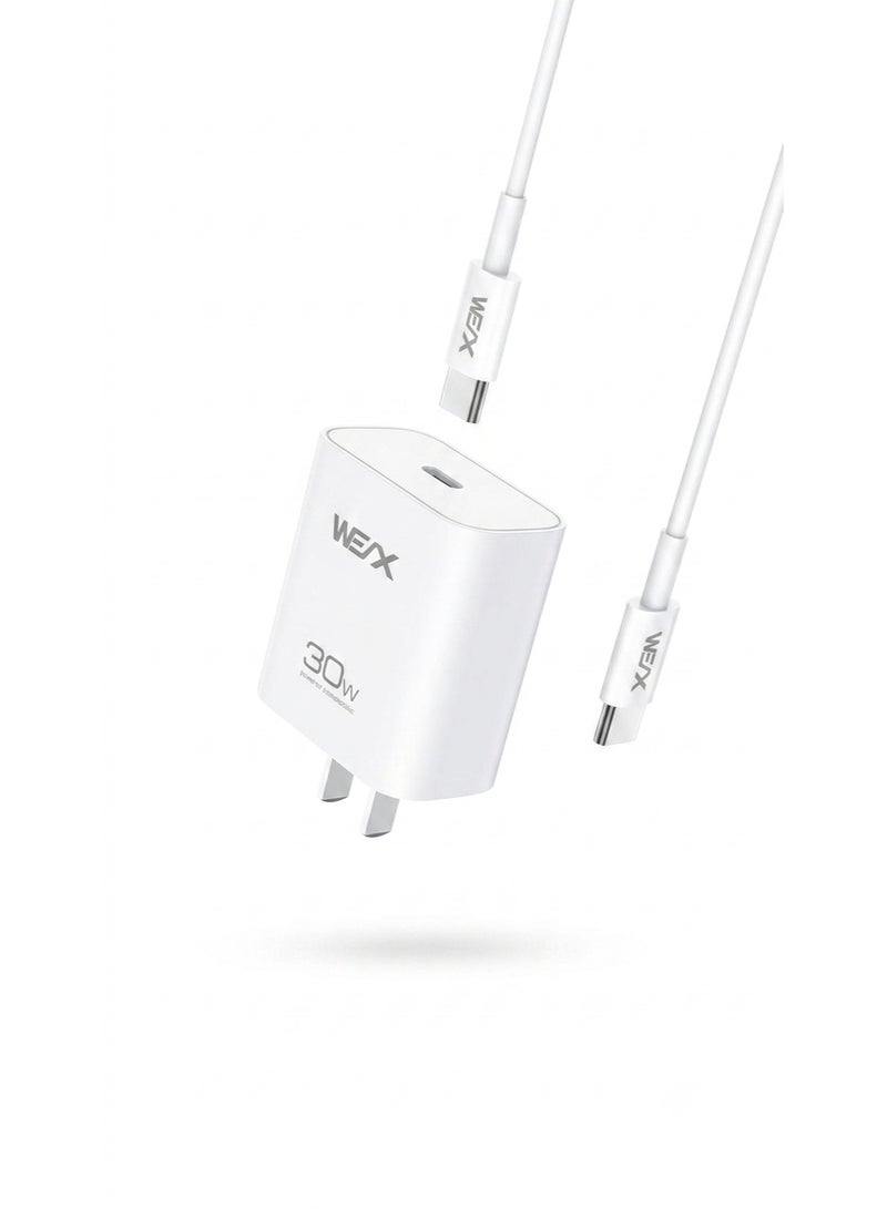 ويكس شاحن سريـع WEX V419 بقوة 30W PD مع كابل Type-C - Image 1