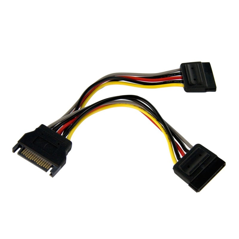 StarTech.com PYO2SATA 6 Inch SATA Power Y Splitter Cable Adapter, M/F, Power Splitter, SATA Power (M) to SATA Power (F), 6 Inch - Image 1