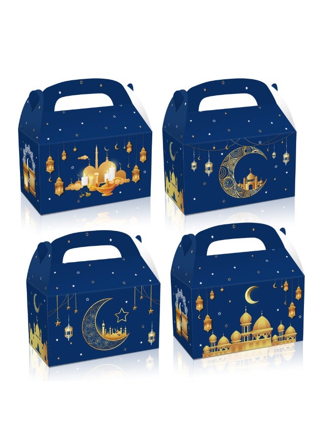 12 Pcs Ramadan Treat Boxes Eid Mubarak Gift Boxes Mosque Star Moon Lantern Eid Party Favor Boxes with Handle Bulk Ramadan Goodie Candy Box for Eid Al Fitr Packages Supplies - Image 1