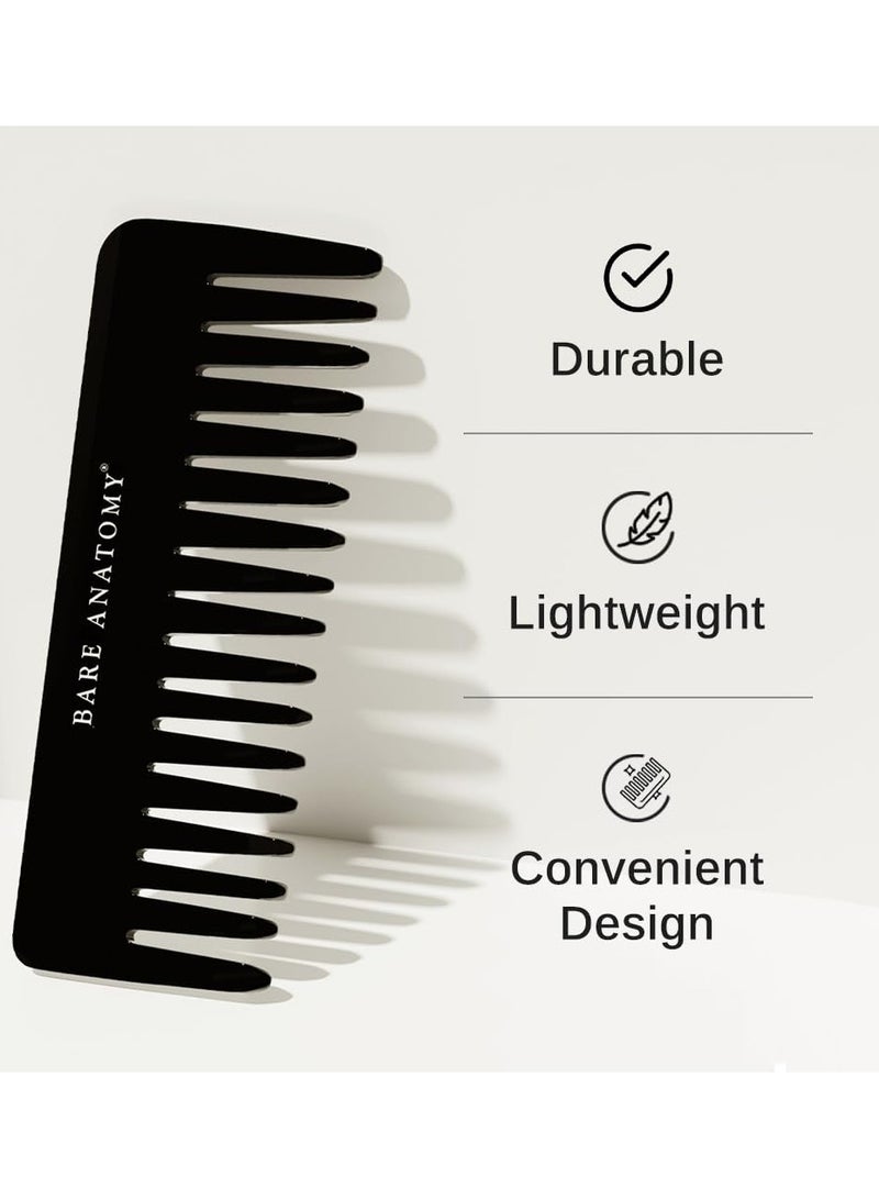 بار_اناتومي مشط أسود مصنوع يدويًا من بير أناتومي- يفك تشابك الشعر المتطاير بلطف ويتحكم فيه | مناسب للشعر الجاف والمبلل والمجعد - Image 2