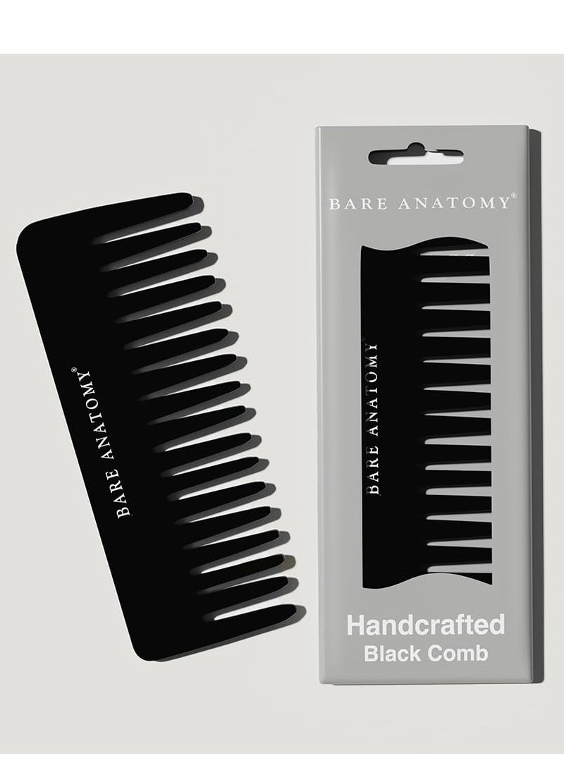 بار_اناتومي مشط أسود مصنوع يدويًا من بير أناتومي- يفك تشابك الشعر المتطاير بلطف ويتحكم فيه | مناسب للشعر الجاف والمبلل والمجعد - Image 1