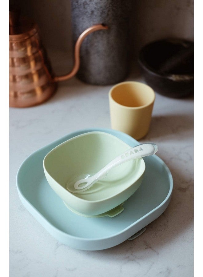 BEABA Silicone 4Piece Dishware 100% Silicone Baby Plate Set Baby Bowls Includes Baby Plate Baby Bowl Baby Cup 2Nd Stage Silicone Spoon Pastels - Image 4