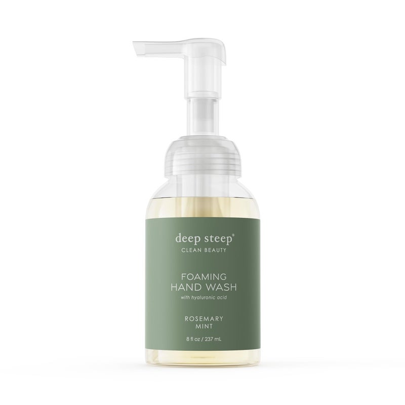 Deep Steep Foaming Hand Wash, Rosemary Mint, 8 oz â€“ Gentle Cleanser with Aloe, Argan Oil, Shea Butter & Hyaluronic Acid â€“ Vegan, Clean Beauty, Soft & Hydrated Hands - Image 1