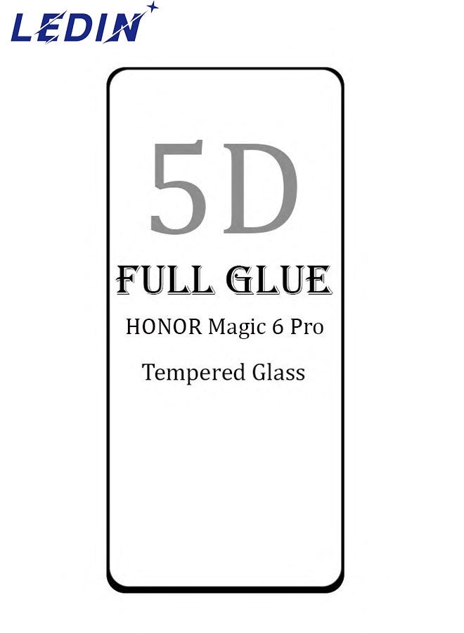 ليدين واقي شاشة HONOR Magic 6 Pro، واقي شاشة من الزجاج المقوى، لاصق بالكامل من الحافة إلى الحافة لهاتف HONOR Magic 6 Pro - Image 1