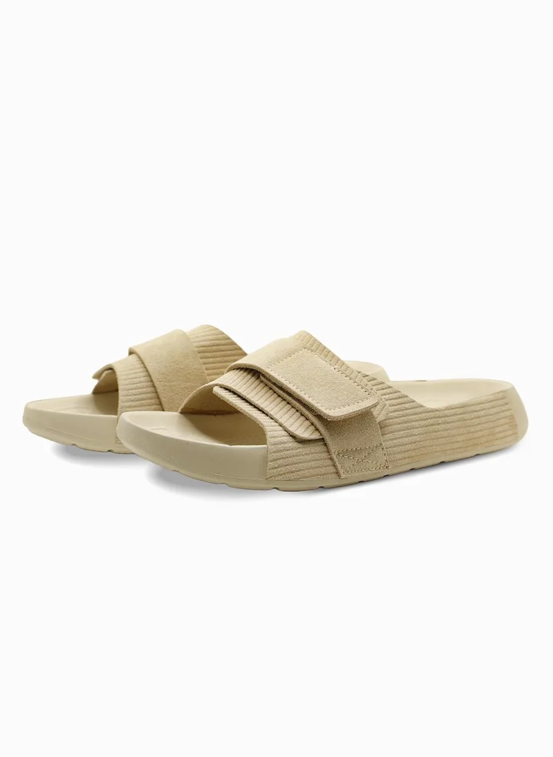 Duozoulu  AQ Strap Knit Slide WOMAN Sand  | Best Price UAE