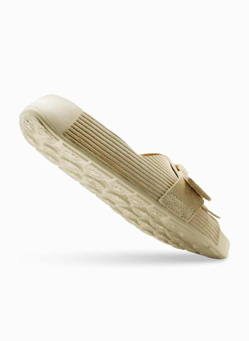 Duozoulu  AQ Strap Knit Slide WOMAN Sand  | Best Price UAE