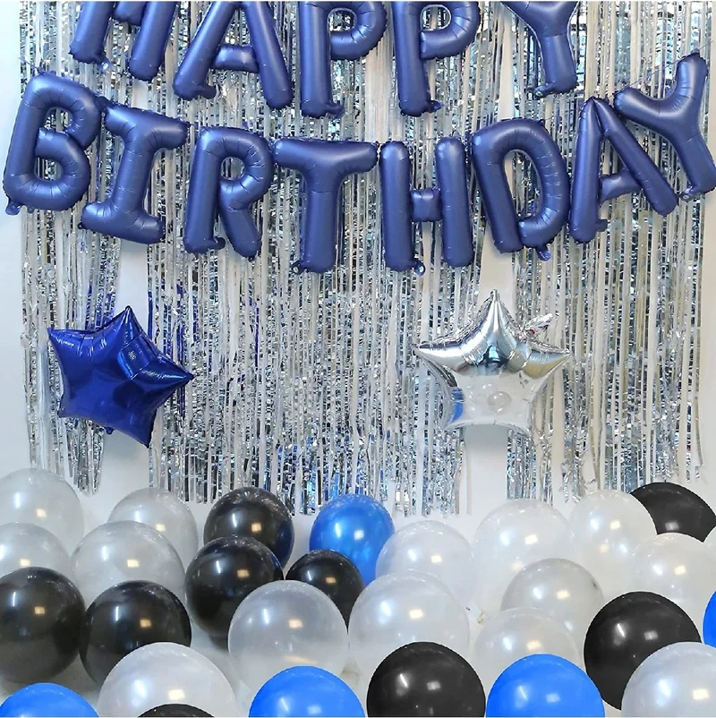 Bkmc Blue Happy Birthday Foil Balloon Birthday Party Decorations Party Balloons,