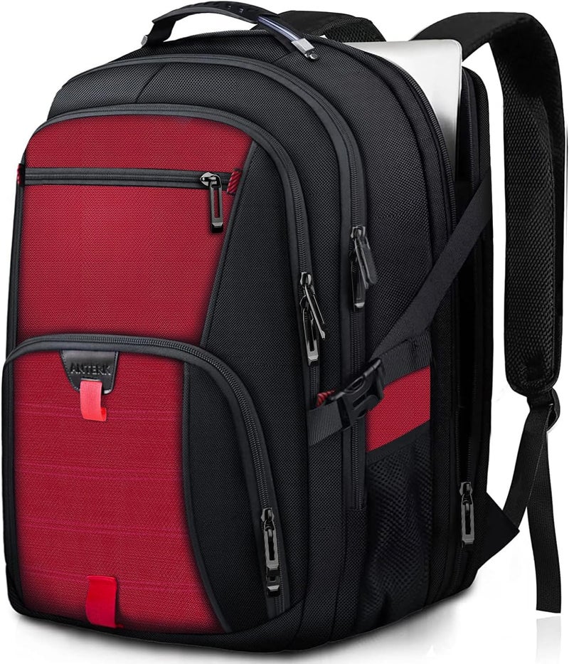 ANTERK Extra Large Backpack Travel Laptop Backpack Sturdy TSA Water Resistant 173 Inch Carry on Backpacks Anti Theft Business Computer Backpacks Gifts for Men Women Red - Image 2