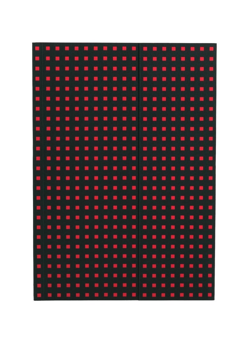 Quadro Black on Red B5 Unlined Wrap Closure 112 Pages 100gsm Notebook