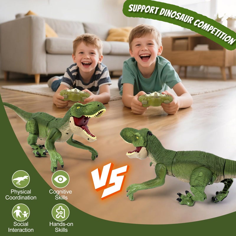 Bemiton Remote Control Dinosaur Toy - Birthday Gifts For 4-7 8-12 Year Old Boys  2.4Ghz Electronic Rc Walking Dino With Spray & Light & Roar For Kids Age 4-12 - Image 4