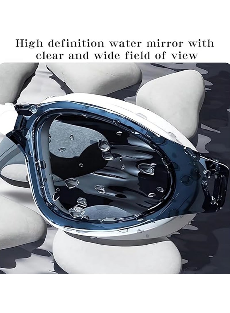 HI-FINE Swim Goggles and Cap Set 4 in 1, UV 400 Protection Lenses Clear Anti-Fog Swimming Goggles Waterproof No Leaking for Adult Men Women,white - Image 3