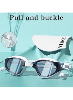 HI-FINE Swim Goggles and Cap Set 4 in 1, UV 400 Protection Lenses Clear Anti-Fog Swimming Goggles Waterproof No Leaking for Adult Men Women,white  - Image 4