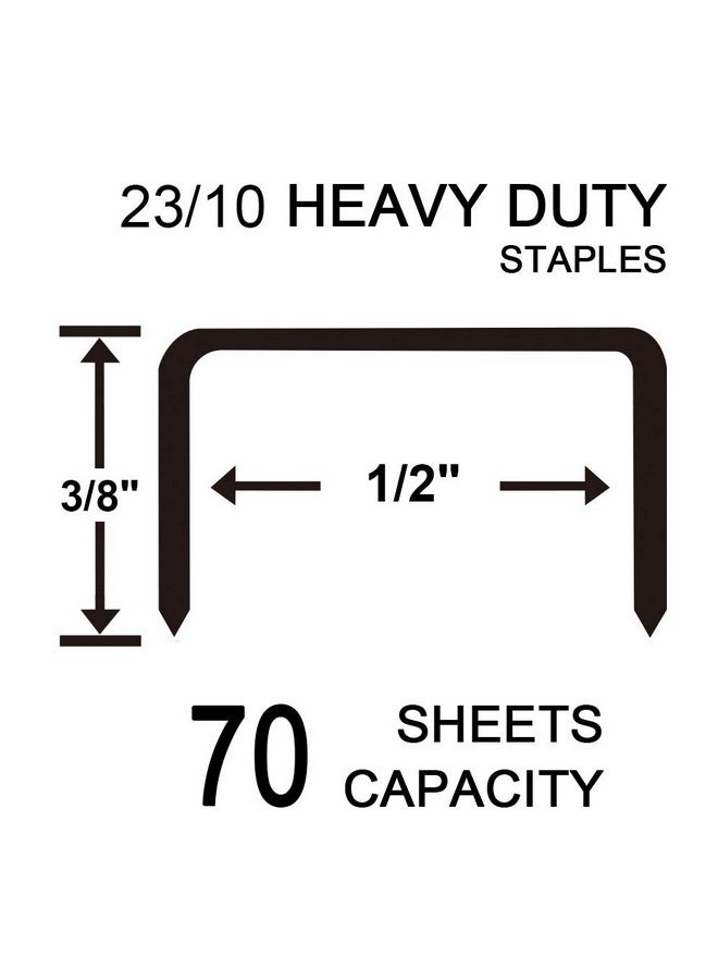 RAYSON 23/10 Heavy Duty Staples Enhanced Leg Length: 3/8" Width: 0.5In. Staple Capacity 70 Sheets(80Gsm 20Lb).1000/Box, 2 Boxes Set - Image 2