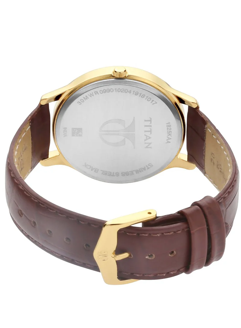 TITAN Titan Quartz Analog with Date Black Dial Leather Strap Watch for Men