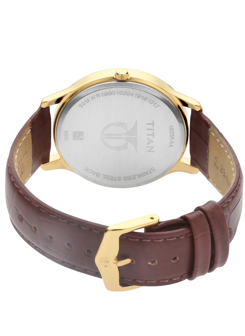 Titan Quartz Analog with Date Black Dial Leather Strap Watch for Men