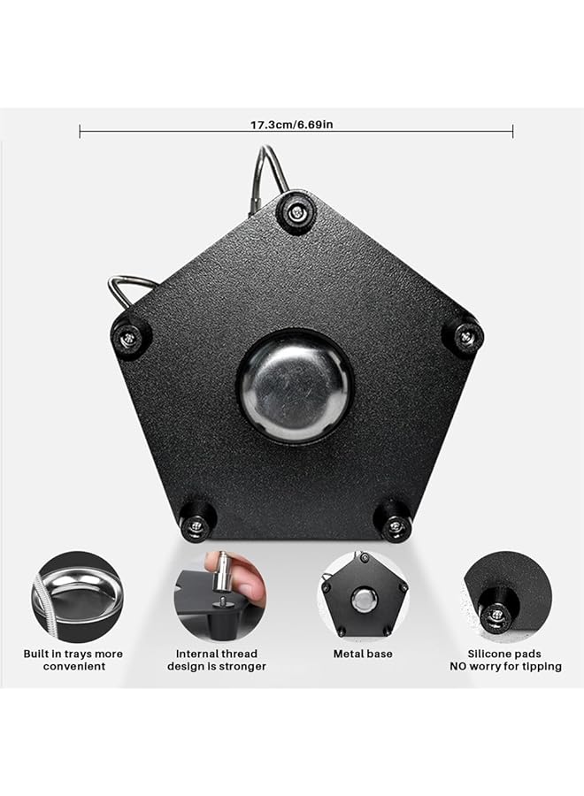 إيروريكس محطة لحام عدسة مكبرة من Helping Hands مع مصباح مكبر 3X وحامل لوحة دوائر معدنية و4 أذرع معدنية مرنة وقاعدة شديدة التحمل وأداة إصلاح إلكترونية للحام - Image 4